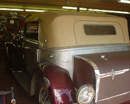 1934 Duesenberg Model J-505 Convertible Sedan Body by Derham DSC00356 Rear view showing top before cleaning.